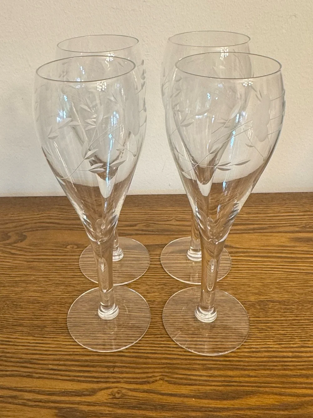 4 vintage Princess House crystal Champagne glasses in the classic 